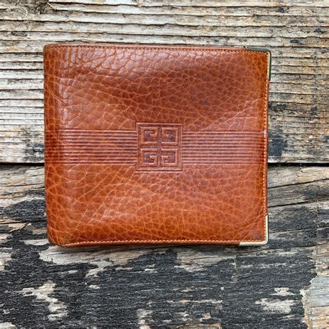 Vintage Givenchy Brown Leather Bifold Slim Wallet 